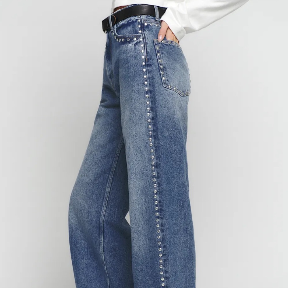 Reformation cary high rise slouchy wide leg short jeans - Picture 4 of 4